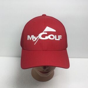 Yupoong My Golf hat Red‎ flexfit cool dry golf cap mens size L/XL